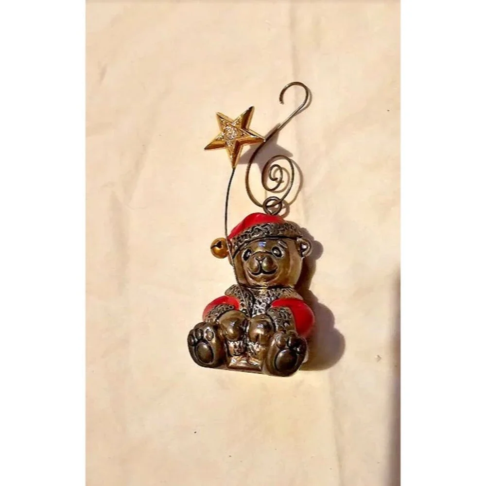Teddy Bear Ornament Lenox Silver Plated 100th Anniversary Wish on a Star